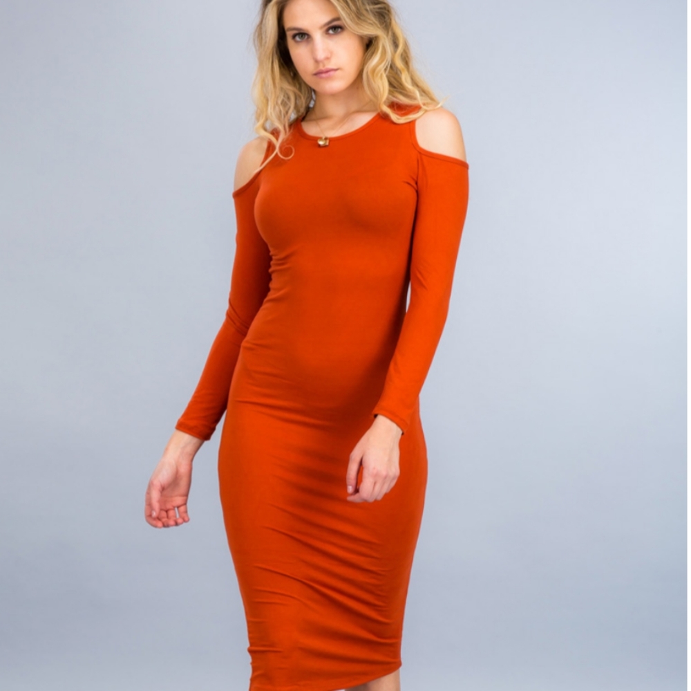 Capella long sleeve body con style midi dress